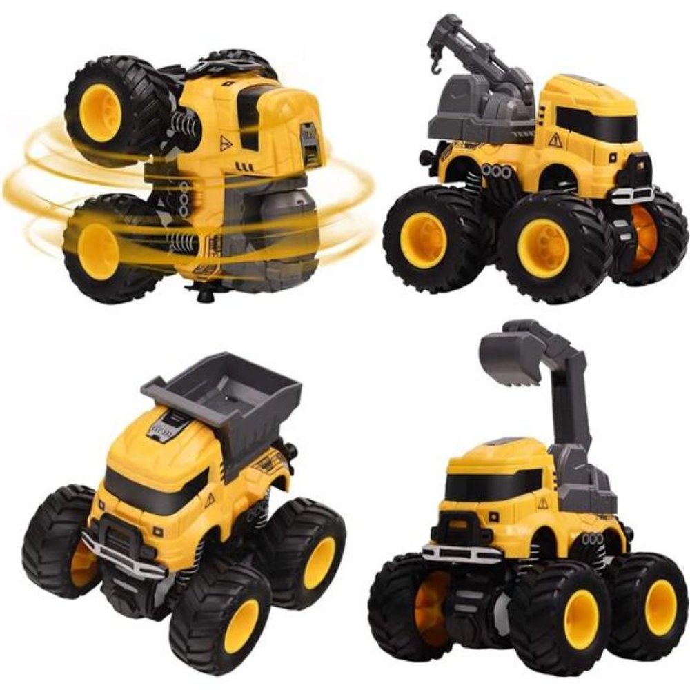 Construction Truck Toy Push and Go Car Toys for Boys and Girls, Friction Powered